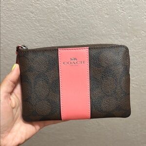 Coach Brown and Pink Wristlet